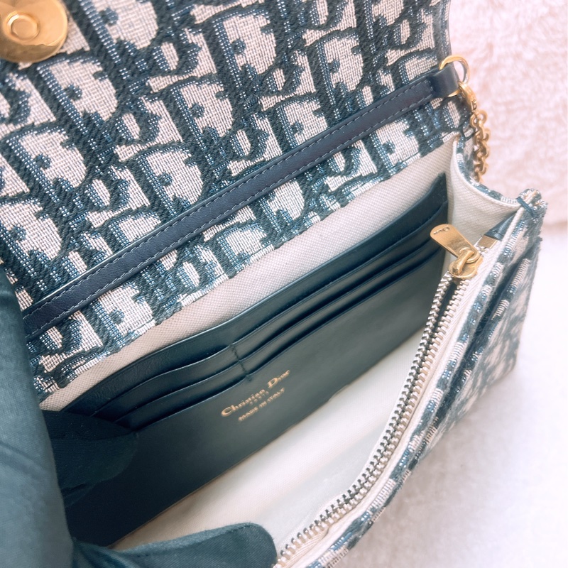 Dior saddle woc 藍色老花馬鞍鏈條包-9