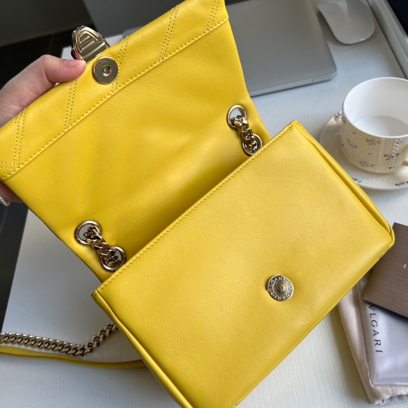 Bvlgari泡芙包Serpenti Cabochon系列蛇頭鏈條包 21*15*7 98新配件雨衣保卡塵袋-3