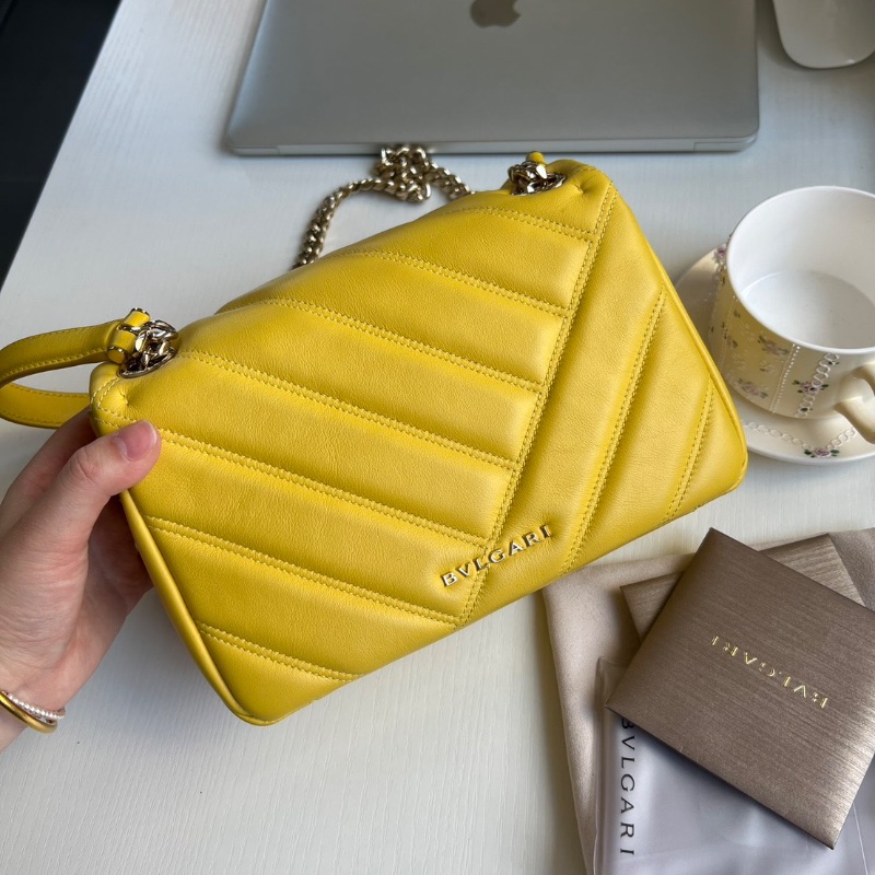 Bvlgari泡芙包Serpenti Cabochon系列蛇頭鏈條包 21*15*7 98新配件雨衣保卡塵袋-9