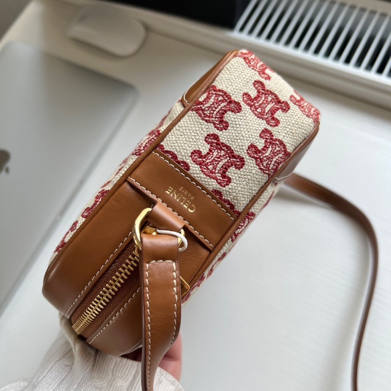 Celine凱璇門老花帆布拼皮相機包23*16*6 全新閒置配件塵袋-6