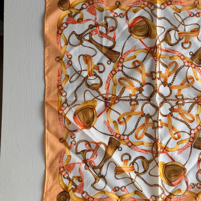 全新未使用 Celine 一套兩條棉質方巾禮盒 小領巾 圍巾 頭巾 日本製-13