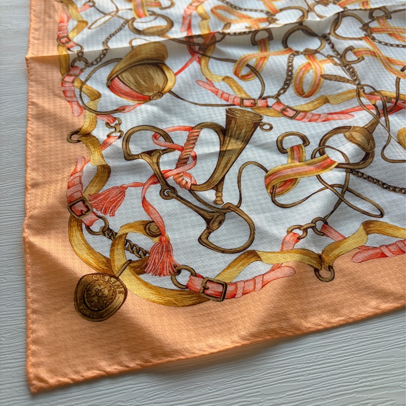 全新未使用 Celine 一套兩條棉質方巾禮盒 小領巾 圍巾 頭巾 日本製-14