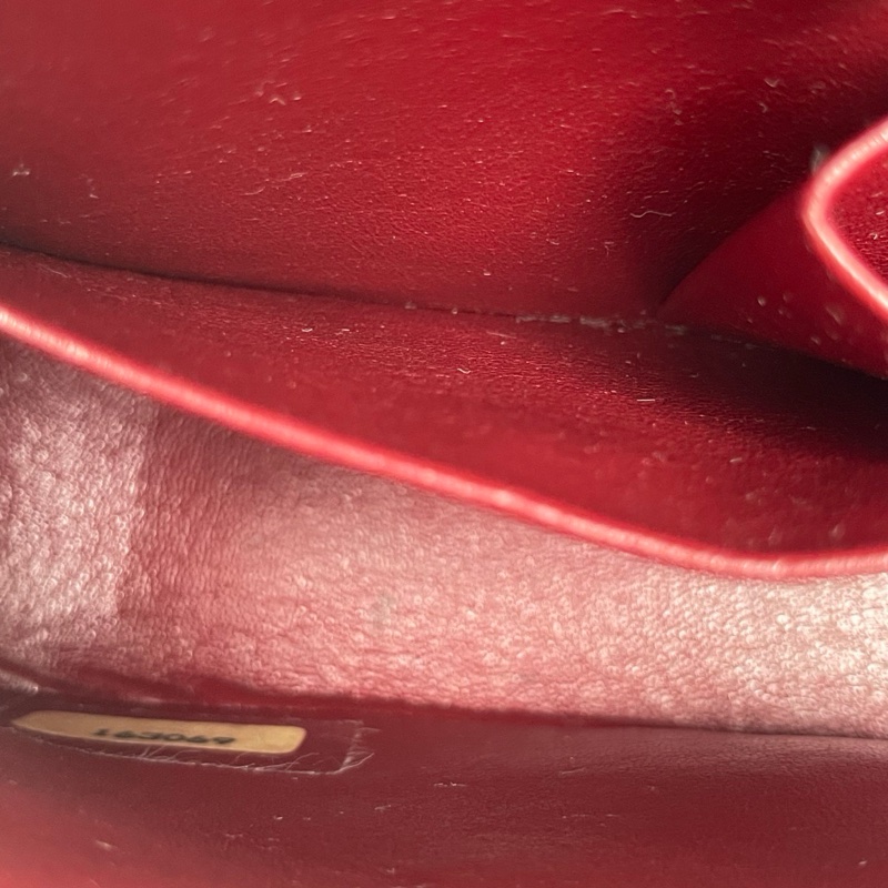 「JL精品代購」 香奈兒中古黑金羊皮大翻蓋書包扣鏈條包-28