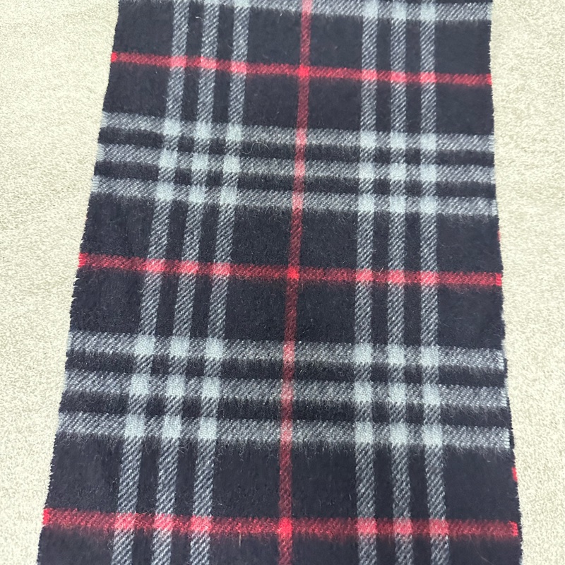 BURBERRY海軍藍格紋羊絨圍巾✨ 過年清倉便宜售～-5