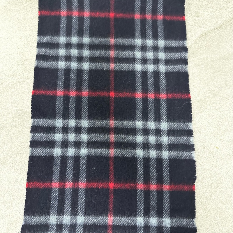 BURBERRY海軍藍格紋羊絨圍巾✨ 過年清倉便宜售～-8