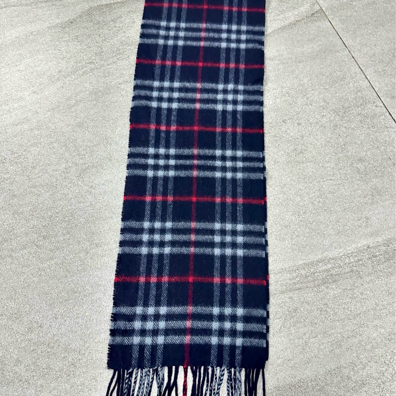 BURBERRY海軍藍格紋羊絨圍巾✨ 過年清倉便宜售～-13