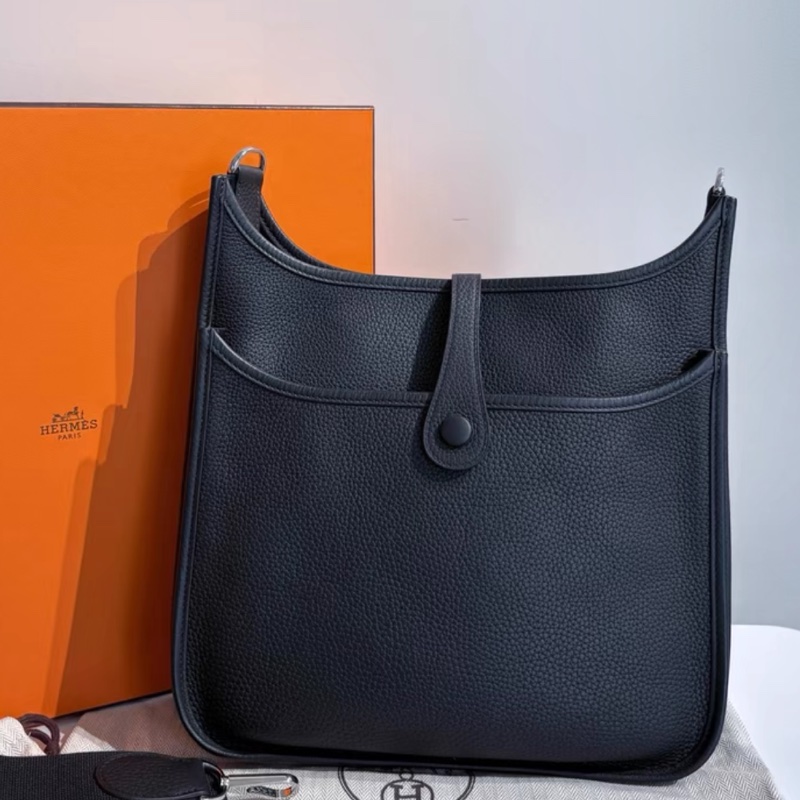 Hermes愛馬仕 Evelyne 29 黑銀扣 D刻 TC皮-2