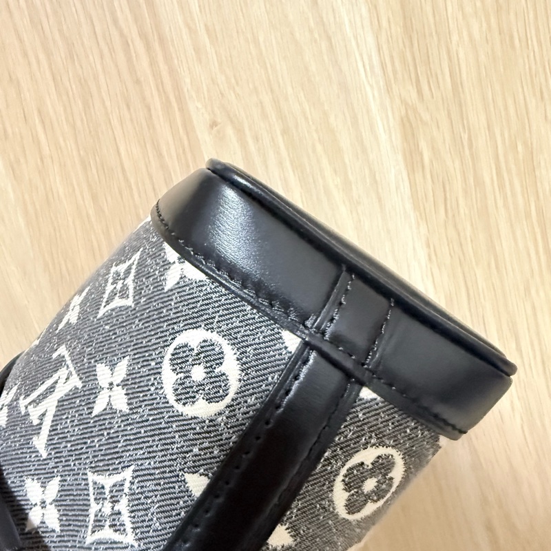 Louis Vuitton Louis Vuitton 經典NANO NOE單寧牛仔帆布束口肩背水桶包(迷你/灰)-11
