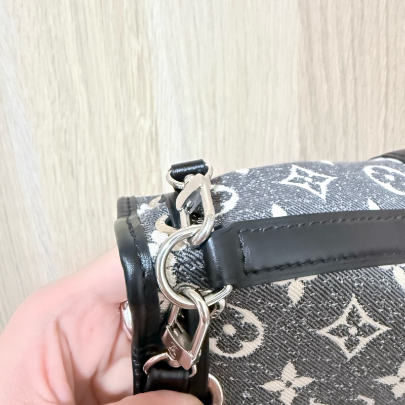 Louis Vuitton Louis Vuitton 經典NANO NOE單寧牛仔帆布束口肩背水桶包(迷你/灰)-16
