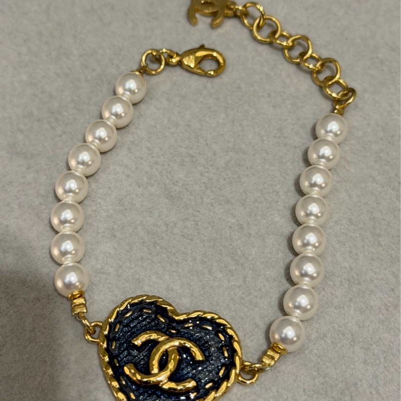 香奈兒 chanel 24P 絕版 牛仔愛心手鍊-2