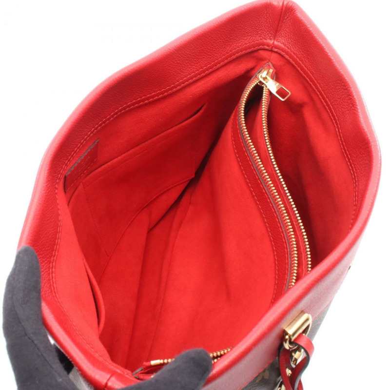 路易威登 Pallas 購物手提包，塗層帆布和皮革，Monogram 圖案，女士，棕紅色，M51197-2