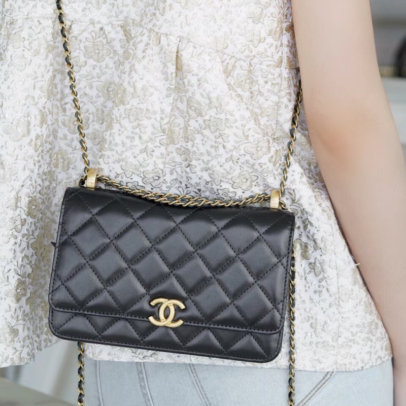 顏值爆表❤️‍🔥限量價🆕Chanel香奈兒黑金雙金球woc鏈條單肩斜挎包⛓️-2