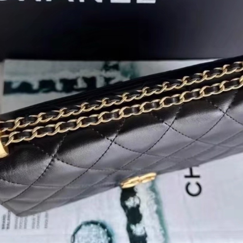 顏值爆表❤️‍🔥限量價🆕Chanel香奈兒黑金雙金球woc鏈條單肩斜挎包⛓️-14