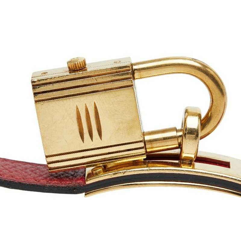 愛馬仕 Kelly 女士腕錶 KE1.201，石英機芯，紅色錶盤，不鏽鋼錶殼搭配皮革錶帶-2