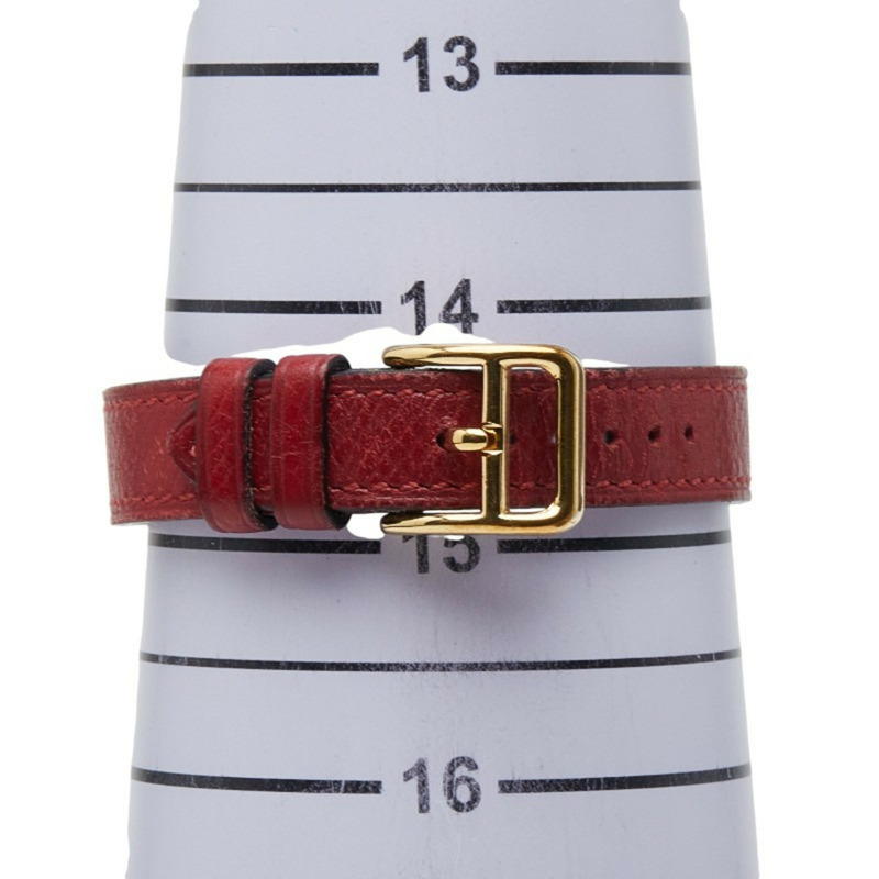 愛馬仕 Kelly 女士腕錶 KE1.201，石英機芯，紅色錶盤，不鏽鋼錶殼搭配皮革錶帶-8