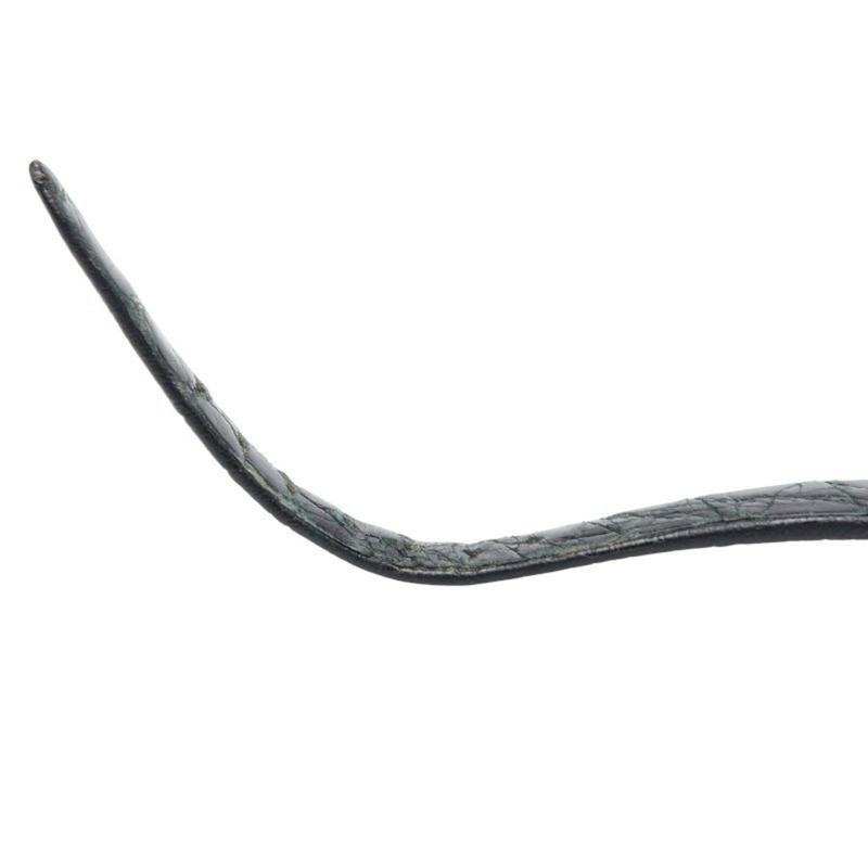 Gucci 女士石英腕錶，黑色錶盤，不鏽鋼錶殼搭配皮革錶帶-5