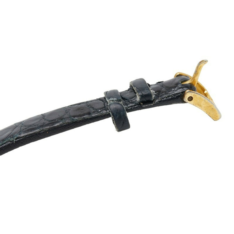 Gucci 女士石英腕錶，黑色錶盤，不鏽鋼錶殼搭配皮革錶帶-6