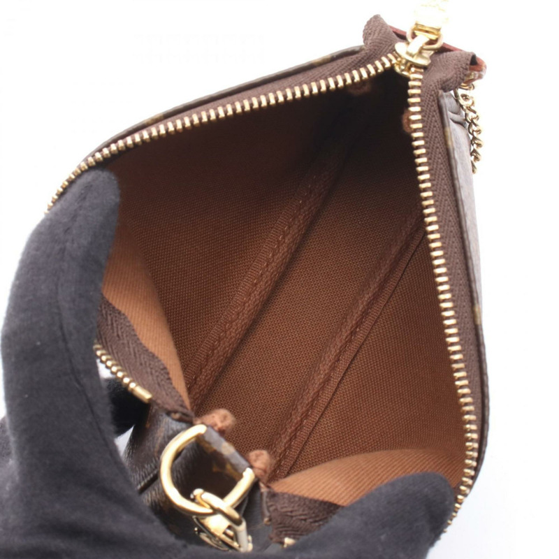 路易威登迷你 Pochette Accessoires 手提包，塗層帆布和皮革，Monogram 圖案，女士，棕色，M58009-2