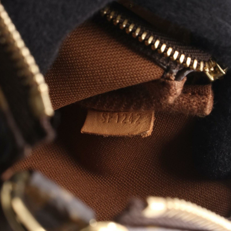 路易威登迷你 Pochette Accessoires 手提包，塗層帆布和皮革，Monogram 圖案，女士，棕色，M58009-4