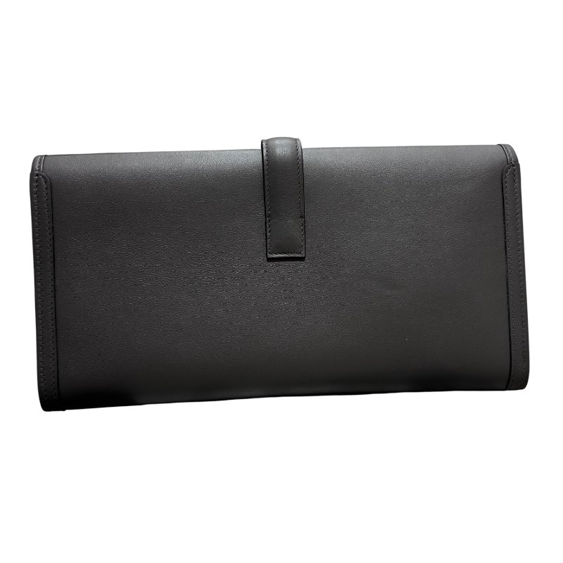 HERMÈS 愛馬仕 JIGE CLUTCH SWIFT 皮革 手拿包 灰色-1