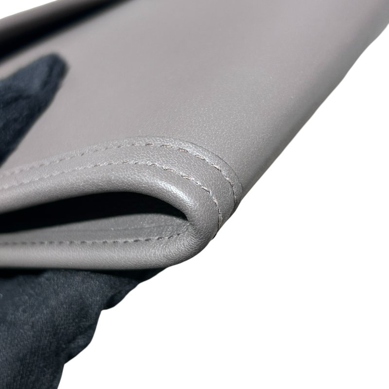 HERMÈS 愛馬仕 JIGE CLUTCH SWIFT 皮革 手拿包 灰色-8