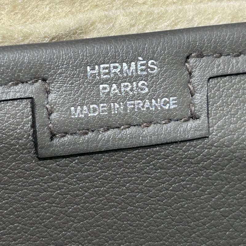 HERMÈS 愛馬仕 JIGE CLUTCH SWIFT 皮革 手拿包 灰色-15