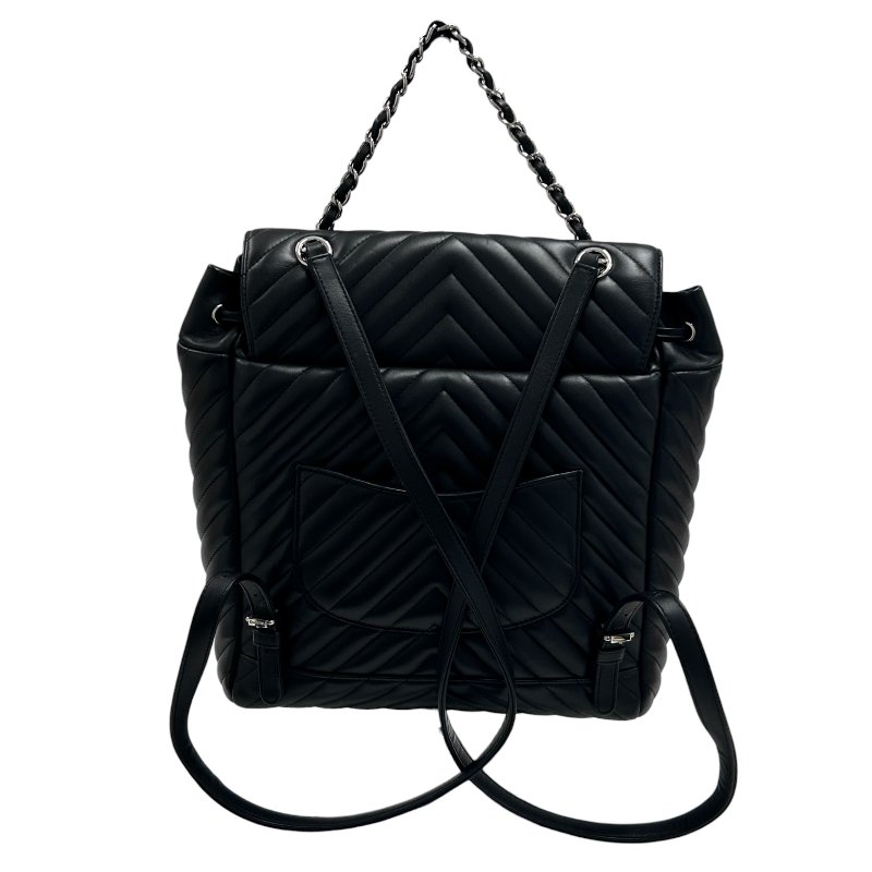 CHANEL 香奈兒 BLACK URBAN SPIRIT BACKPACK 後背包 羊皮 黑色 銀扣-1