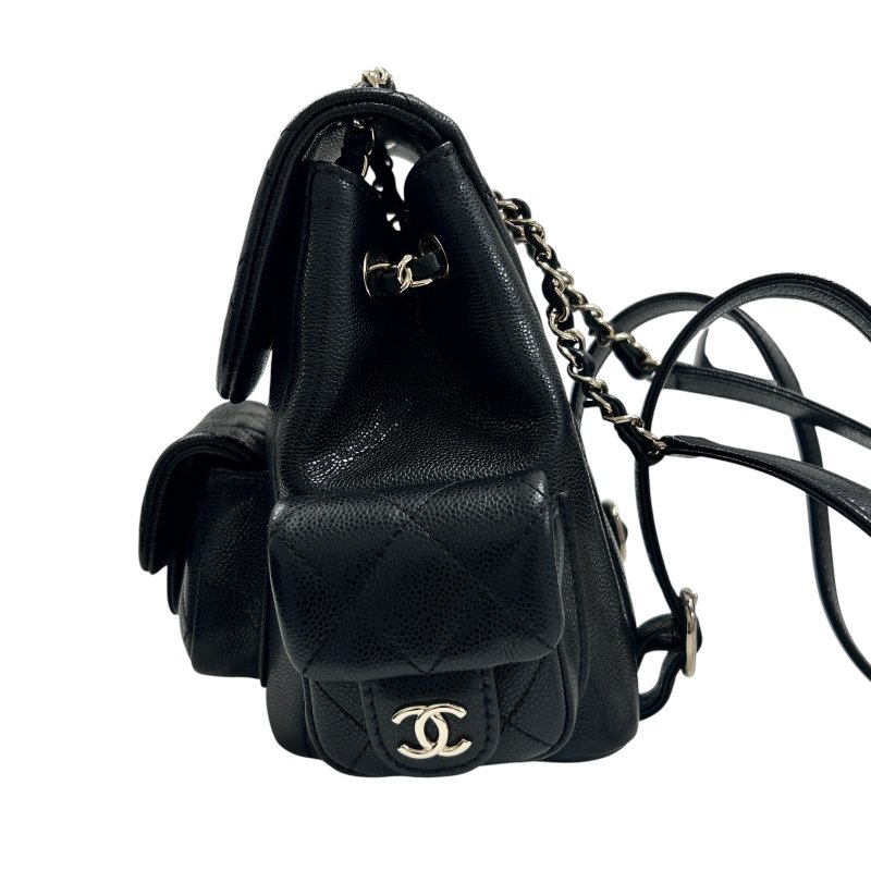 CHANEL 香奈兒 URBAN SPIRIT BACKPACK 菱格荔枝皮翻蓋後背包 手提肩背 牛皮 黑色 金扣-3