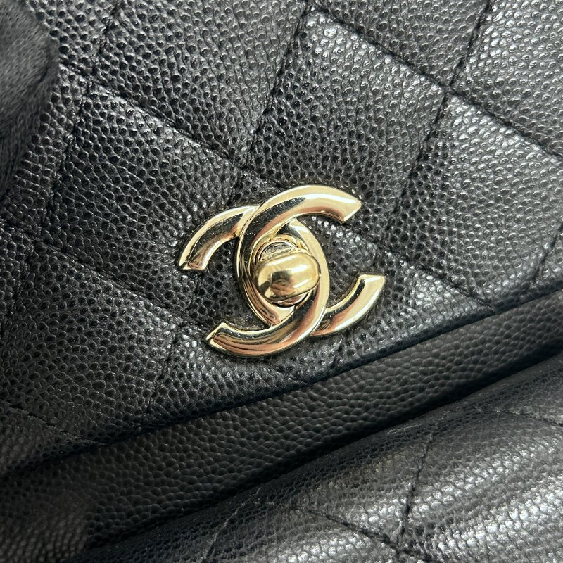 CHANEL 香奈兒 URBAN SPIRIT BACKPACK 菱格荔枝皮翻蓋後背包 手提肩背 牛皮 黑色 金扣-10
