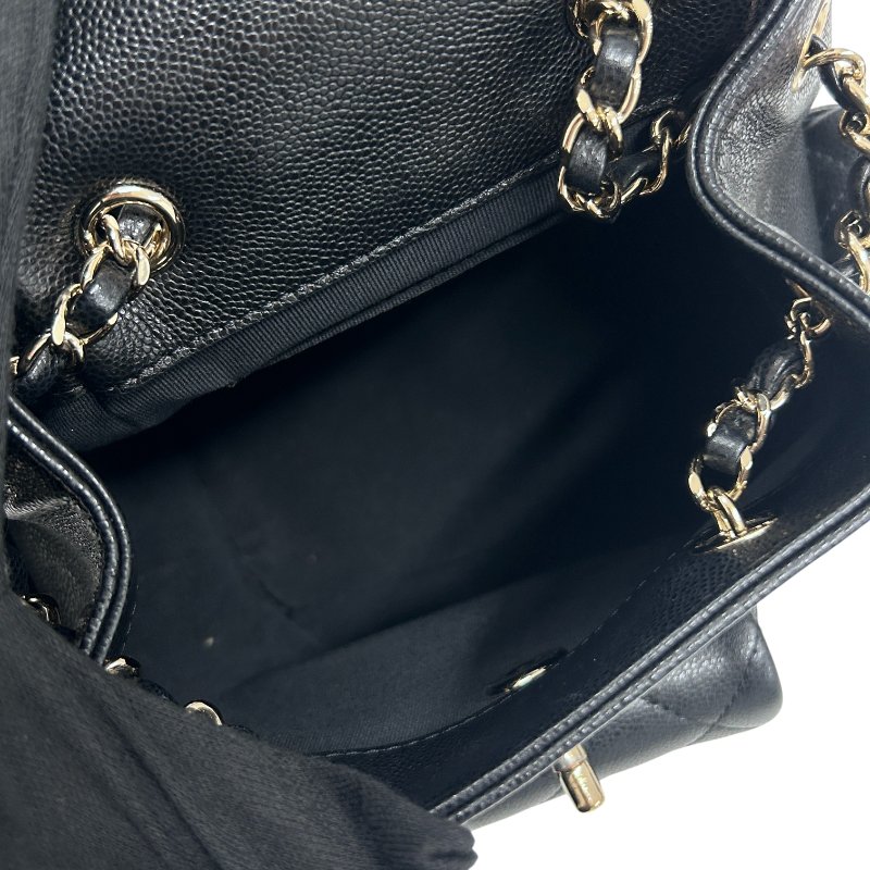 CHANEL 香奈兒 URBAN SPIRIT BACKPACK 菱格荔枝皮翻蓋後背包 手提肩背 牛皮 黑色 金扣-12