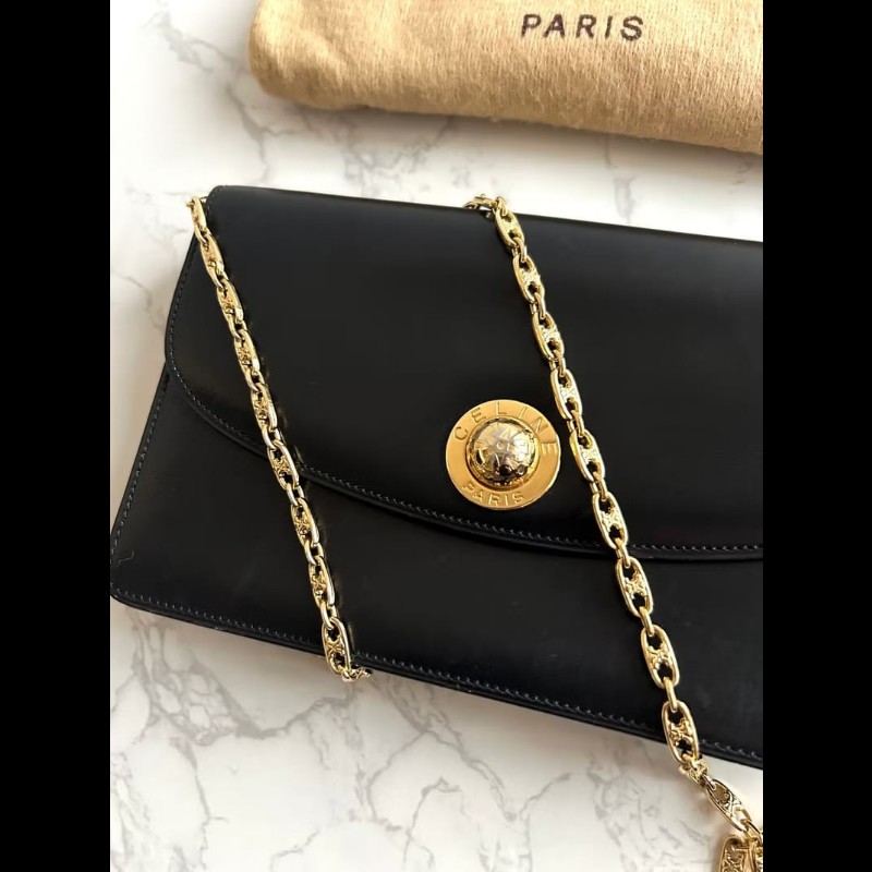 【LA LUNE】稀有古董包 Celine黑色大星球凱旋門包 側背包 斜背包 中古二手包-1