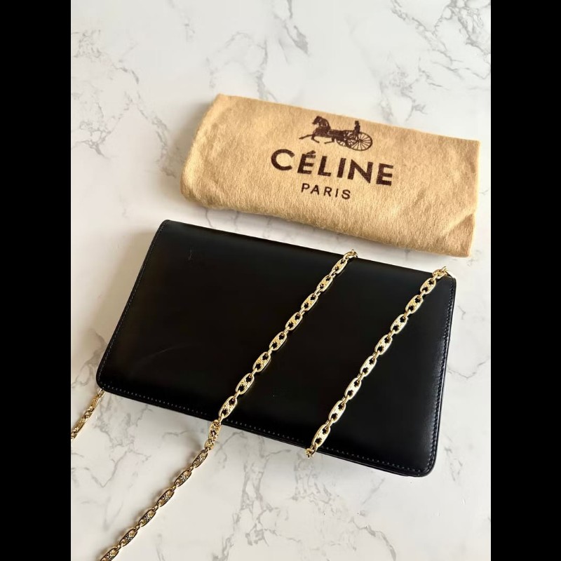 【LA LUNE】稀有古董包 Celine黑色大星球凱旋門包 側背包 斜背包 中古二手包-4