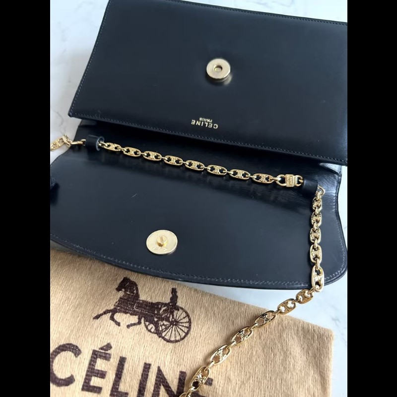 【LA LUNE】稀有古董包 Celine黑色大星球凱旋門包 側背包 斜背包 中古二手包-6