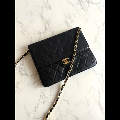 絕版古董包 Chanel 黑金22翻蓋包 側背包 單肩包 中古包 二手包