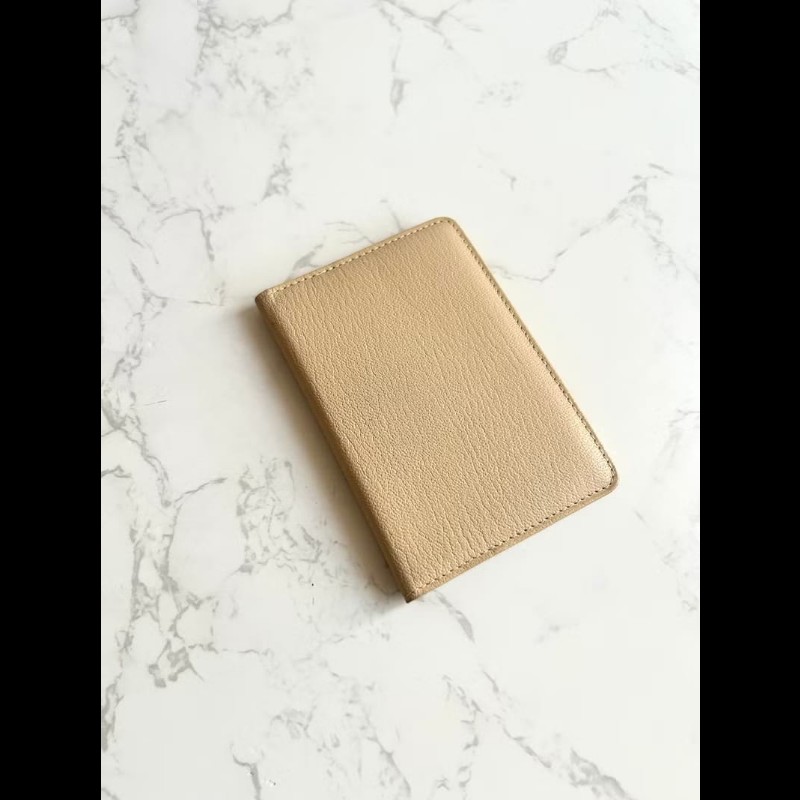 【LA LUNE】Chanel 米杏色牛皮名片包 卡片包 短夾 錢包 中古包 二手包 卡包-4