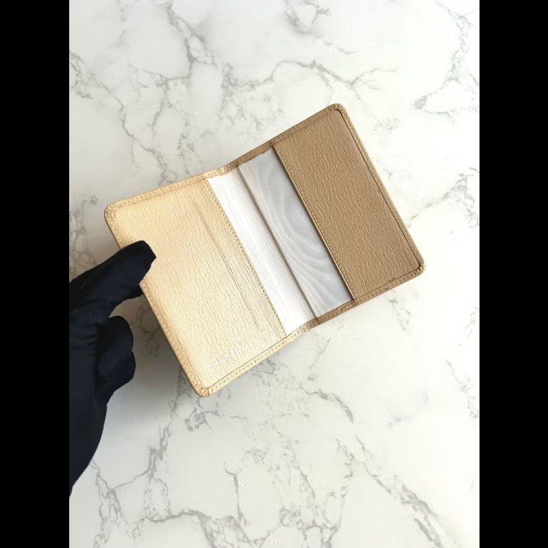 【LA LUNE】Chanel 米杏色牛皮名片包 卡片包 短夾 錢包 中古包 二手包 卡包-7