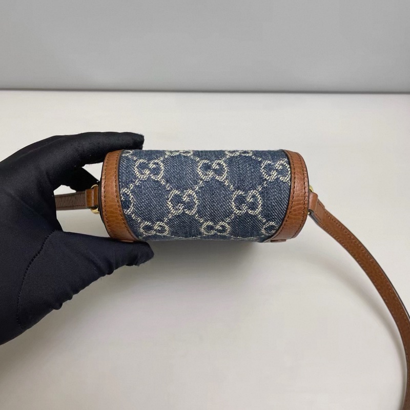 Gucci古馳馬銜扣1955丹寧焦糖色手機-4