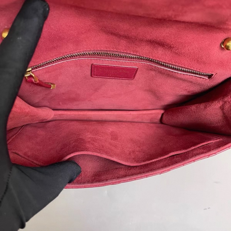 Dior迪奧addict系列酒紅色全皮菱格單肩斜挎包-7