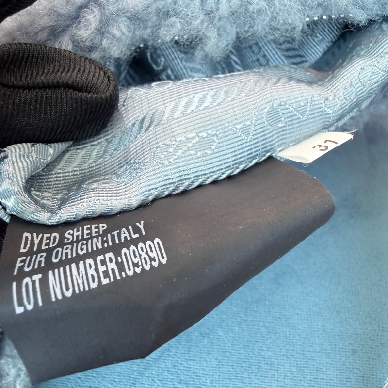 Prada✨尼龍2000 羊羔毛尼龍天藍色Hobo手提包-9