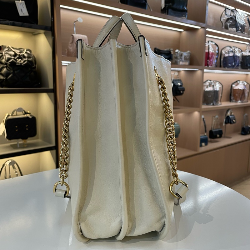 Gucci古驰Horsebit 1955系列中号托特包，白色马衔扣设计，经典款式，容量大，日常通勤、出门都很实用-2