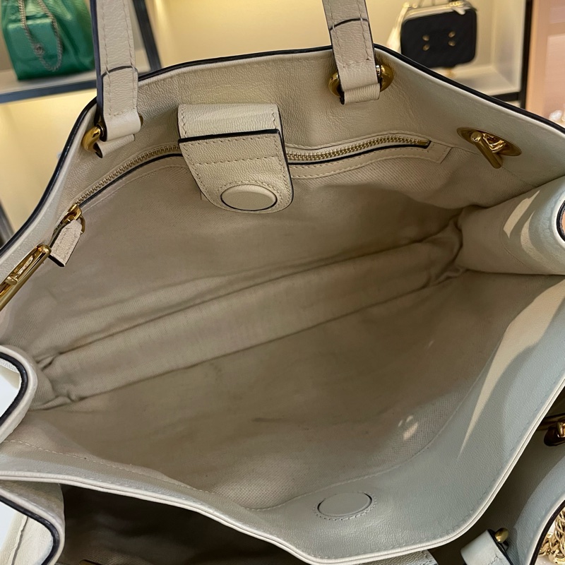 Gucci古驰Horsebit 1955系列中号托特包，白色马衔扣设计，经典款式，容量大，日常通勤、出门都很实用-11