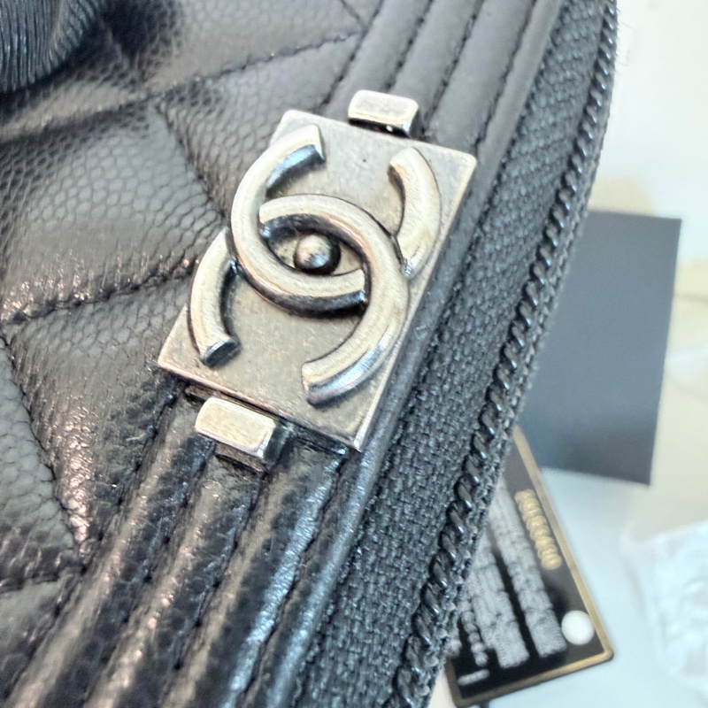 Chanel✨Boy 荔枝紋卡包零錢包-2