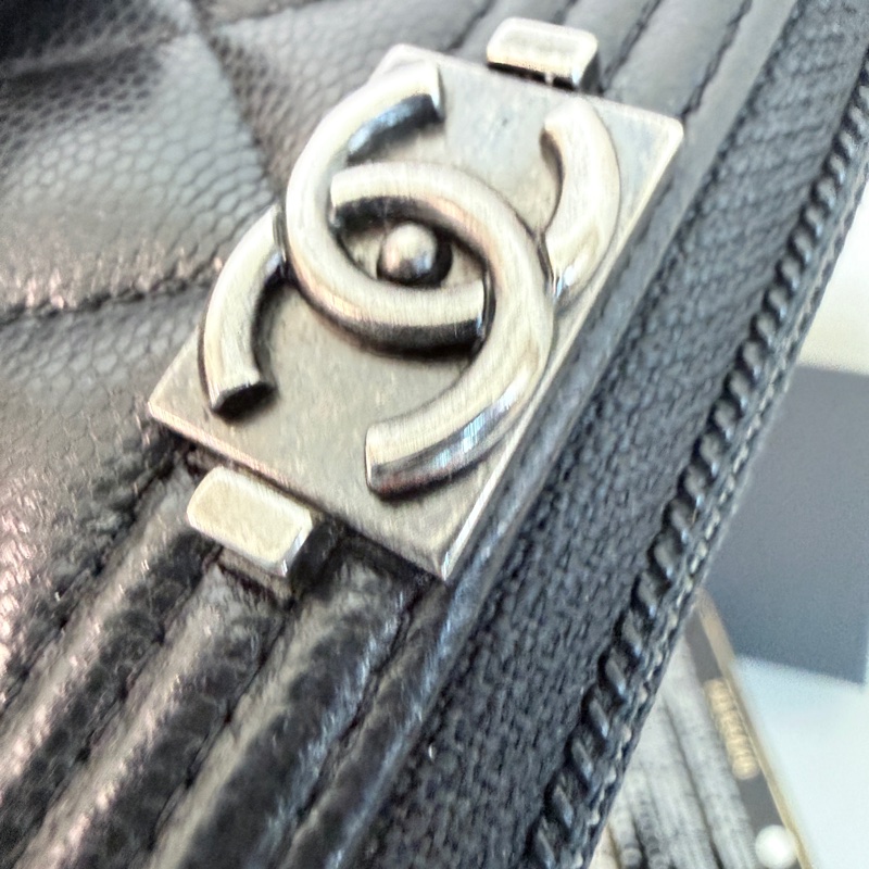 Chanel✨Boy 荔枝紋卡包零錢包-27