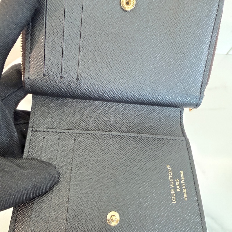 Louis Vuitton✨芯片版 M81461 Lou錢包卡包雙色帆布拉鍊錢包-3