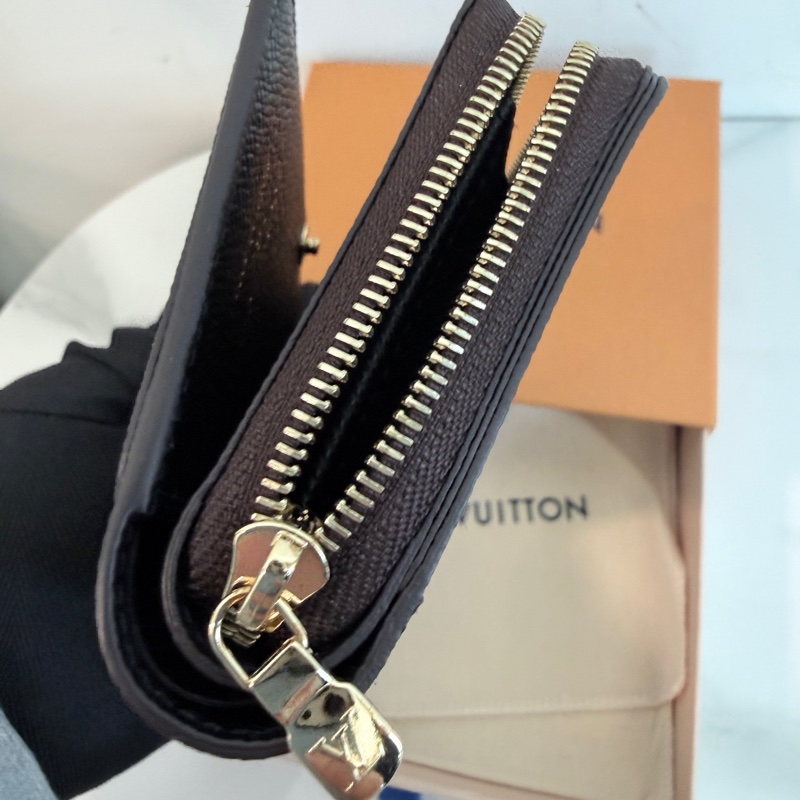 Louis Vuitton✨芯片版 M81461 Lou錢包卡包雙色帆布拉鍊錢包-5