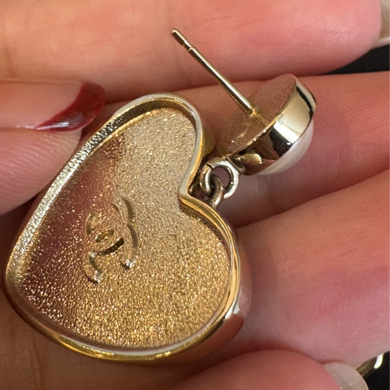 Chanel ABD341珍珠愛心吊飾耳環  超美😻❤️‍🔥❤️‍🔥-7