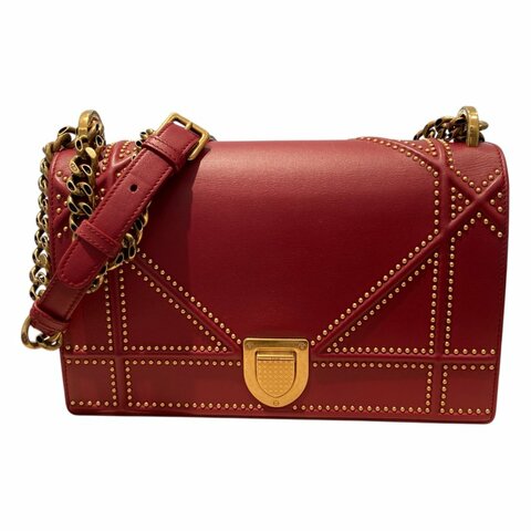 DIOR DIORAMA FLAP BAG 鍊條斜背包 紅色