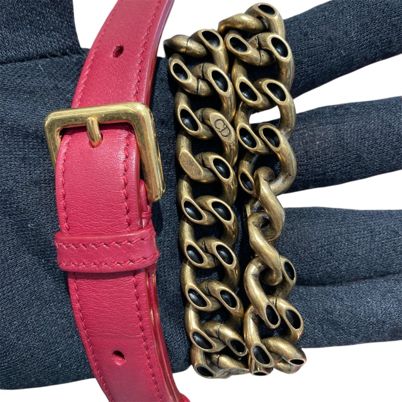 DIOR DIORAMA FLAP BAG 鍊條斜背包 紅色-12