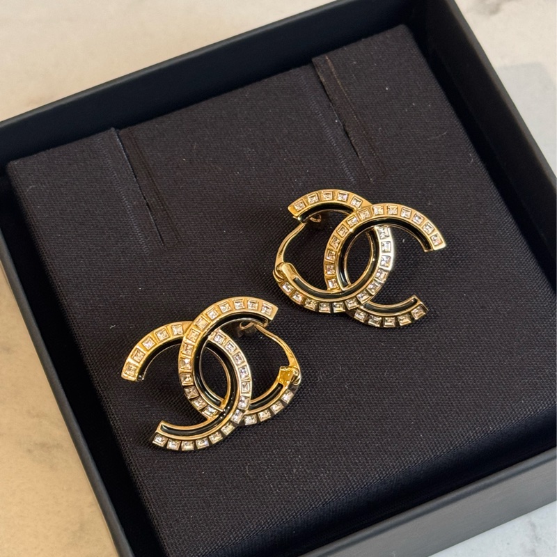 Chanel雙C方鑽耳環 ❤️‍🔥-1