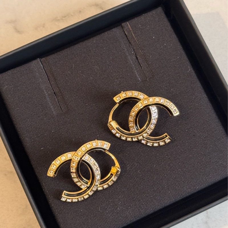 Chanel雙C方鑽耳環 ❤️‍🔥-2